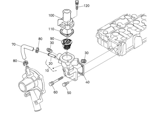 Water Flange And Thermostat