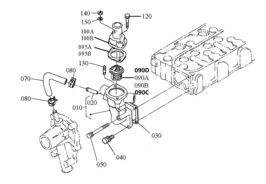 Water Flange And Thermostat